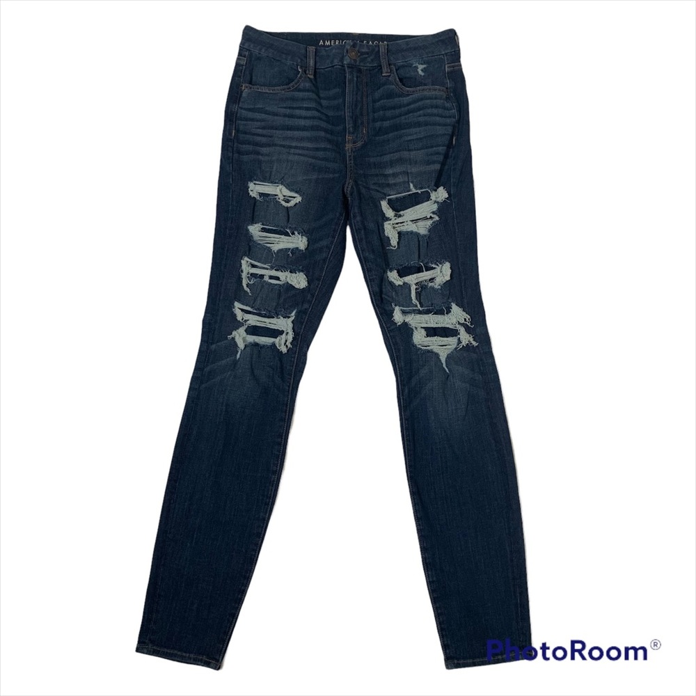 American Eagle 360 Next Level Stretch Super High Rise Jeans Size 8 Long